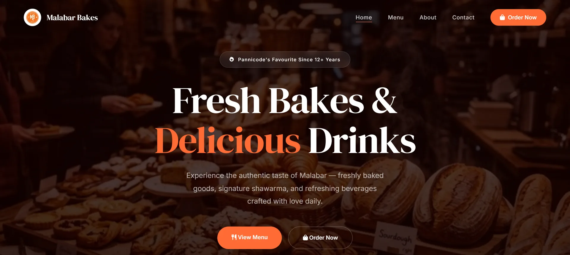 Malabar Bakes, website banner