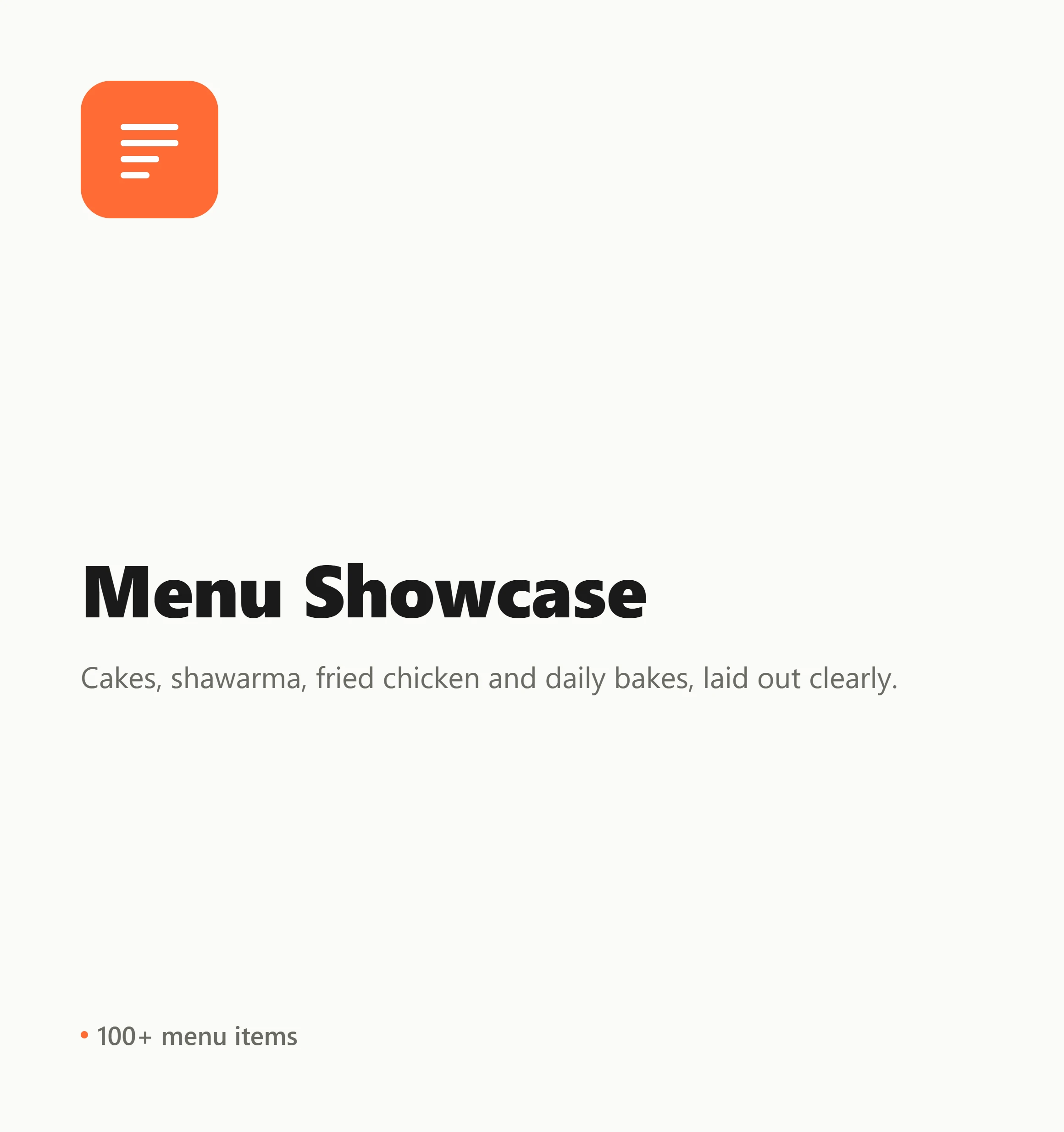 Menu Showcase